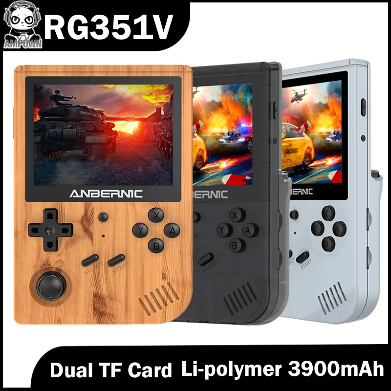 

Abernic RG351V Retro Video Game Consoles Dual TF Card 128G 3.5'' IPS Portable Handheld Game Players 3900mAh PSP GBC 2500+ Games