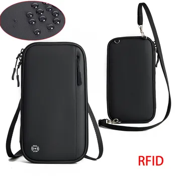 Portefeuille de voyage antivol pour passeport, sac de cou étanche pour hommes, blocage RFID, pochette pour carte de téléphone, Mini sac à bandoulière pour femmes, sac à main en Nylon