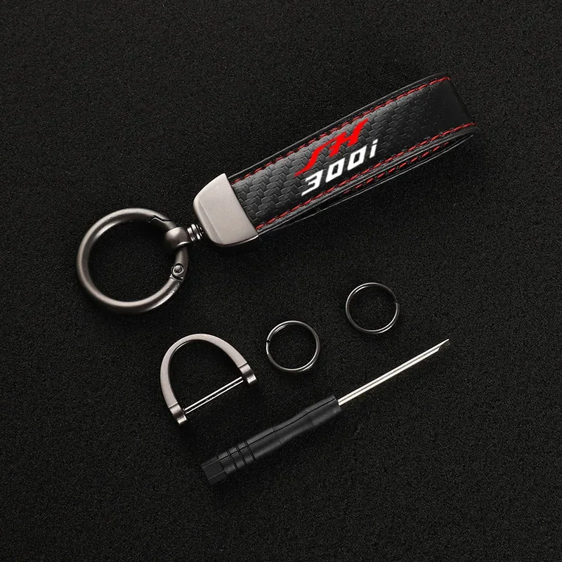 Leather Motorcycle keychain Horseshoe Buckle Jewelry for HONDA  SH300i SH SH300 Accessories