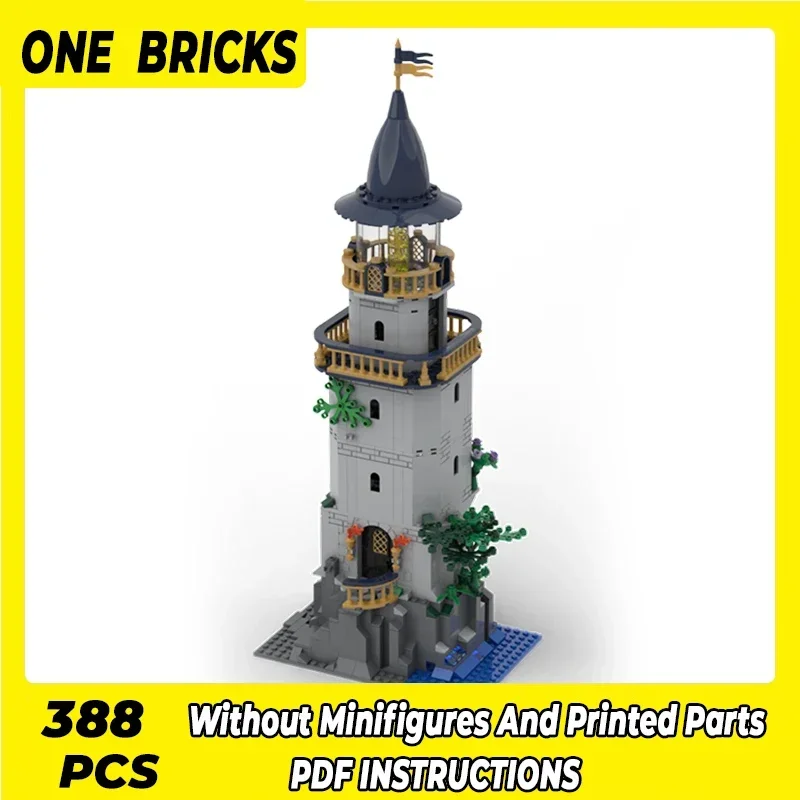 Moc Building Blocks Modular Building ประภาคารริมทะเลการวิเคราะห์อิฐ DIY ประกอบของเล่นก่อสร้างสําหรับวันหยุดเด็กของขวัญ