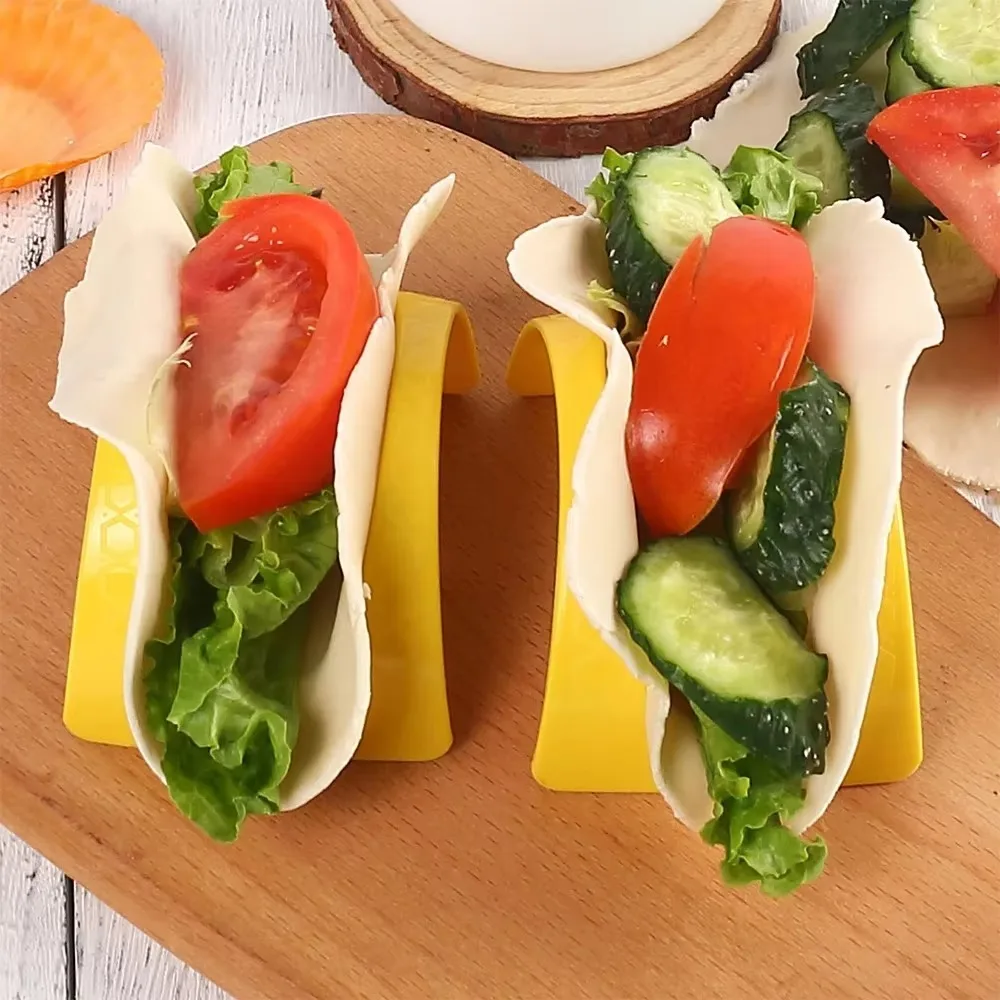 6Pcs Taco Holder Tortilla Stand Mexican Food Rack Pancake Tray Kitchen Serving Holder for Tacos Roti Hot Dogs and Snacks