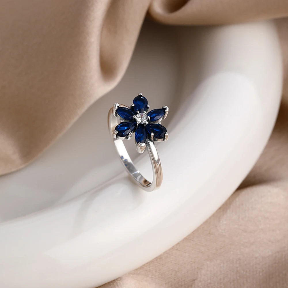 925 أصول الفضة الزهور زهرة الجنية الورد اليراع خاتم الزواج مجموعة للمرأة الفاخرة تيكي مجوهرات حفلة هدية أشياء من 1 يورو