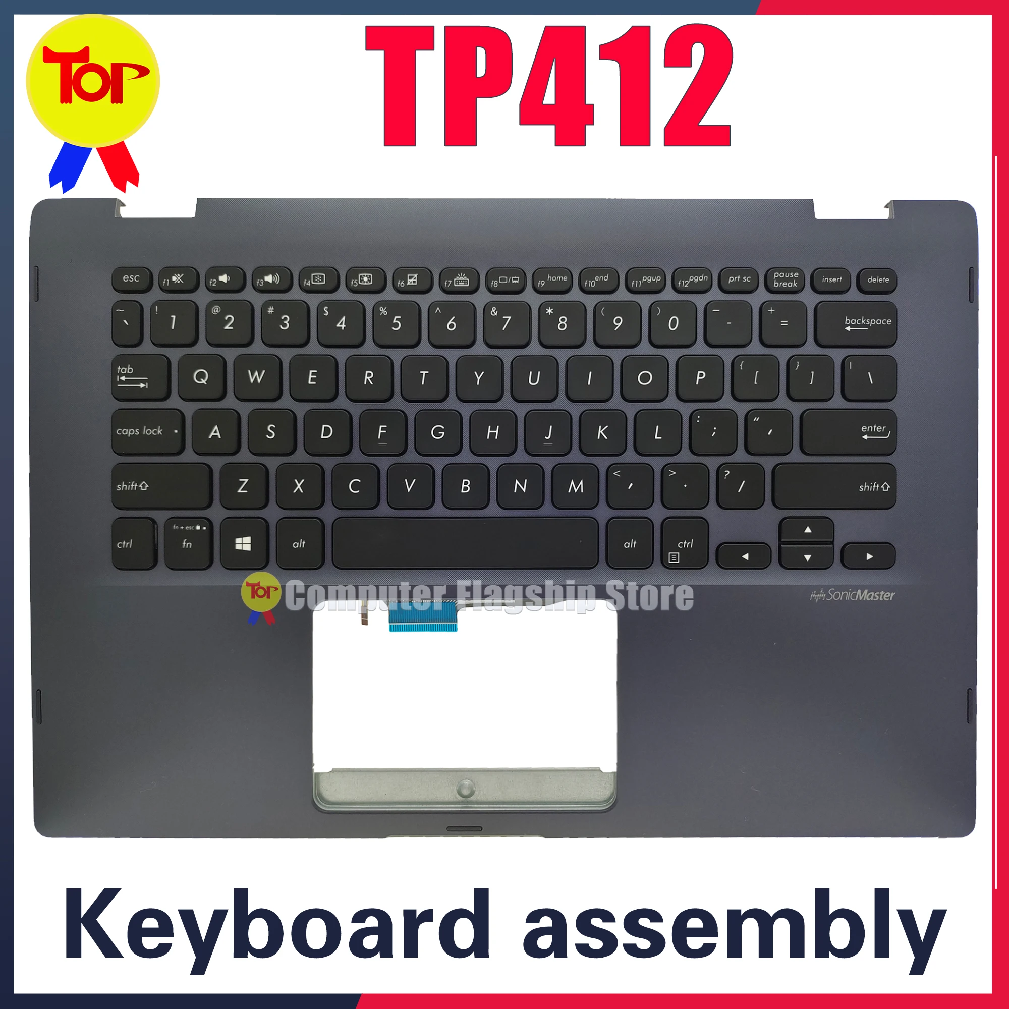 

KEFU TP412U For ASUS Laptop Keyboard TP412UA TP412UAR TP412F TP412FA TP412FAC Original Keyboard Palmrest C Shell Assembly