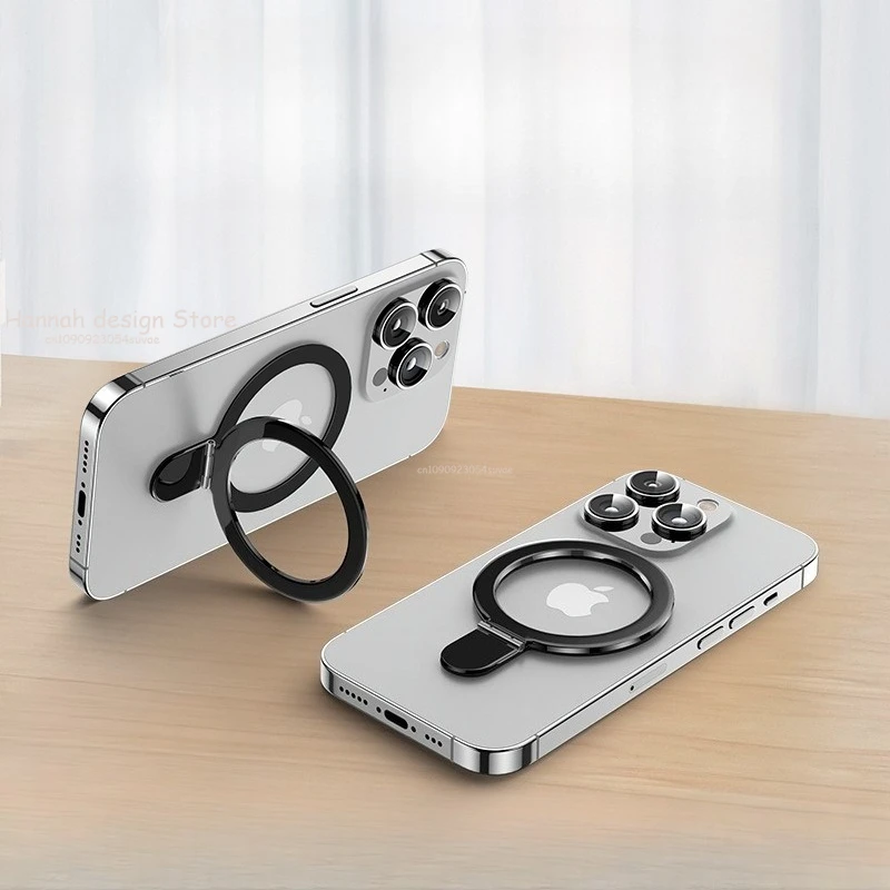 

Magnetic Finger Ring Mobile Phone Holder for Magsafe IPhone 15 16Wireless Charging Metal Plate Folding Magnet Bracket Universal