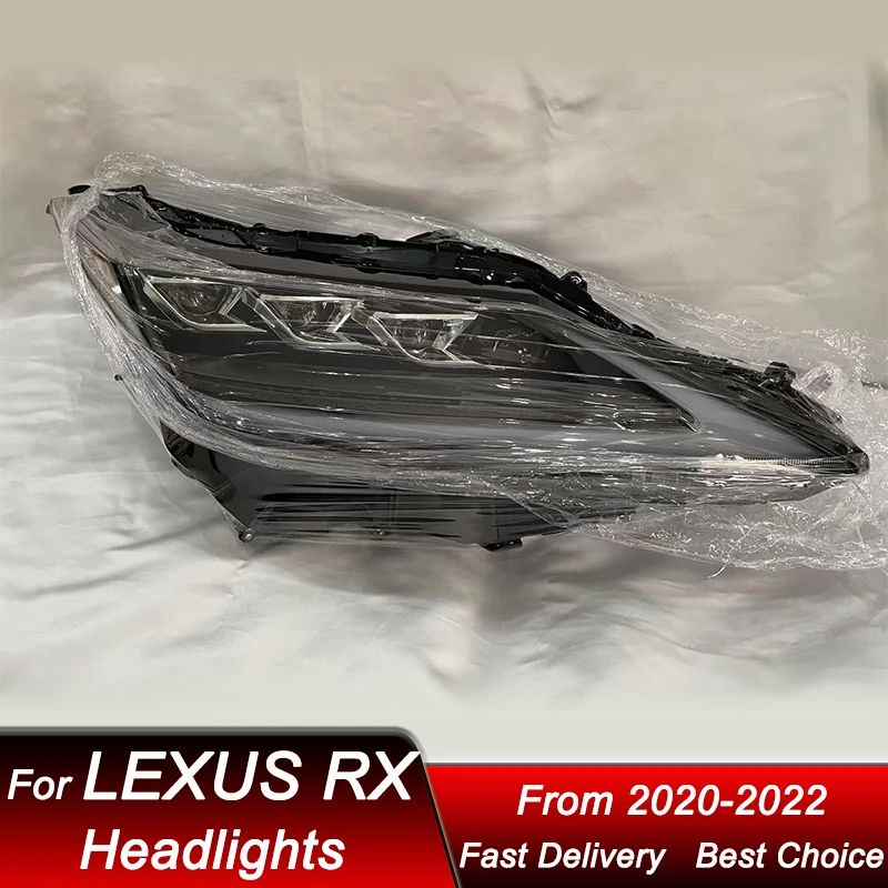 

Автомобильные фары для Lexus RX RX300 2020-2022, 4-объектив, новый стиль, полная светодиодная сборка, обновленный комплект аксессуаров для линз проектора