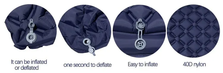 190*60cm Outdoor Camping Aufblasbare Matratze Schlafmatte mit Kissen Ultraleichte Luftmatratze mit Eingebauter Pumpe für Wandern und Wohnmobil – Detail 5