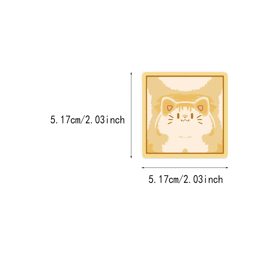50PCS Cat Edition Square Grid Fun Graffiti Animal Creative Stickers Manual Clip Thin Water Cup Computer Skateboard Stickers