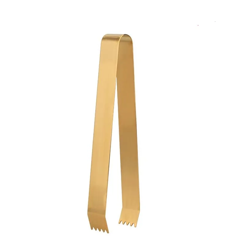 1PC Gold Ice Tongs for Ice Bucket 6-1/4 Inch Premium 18/8 Stainless Steel Ice Tongs with Teeth for Ice Sugar Cubes Tea Party