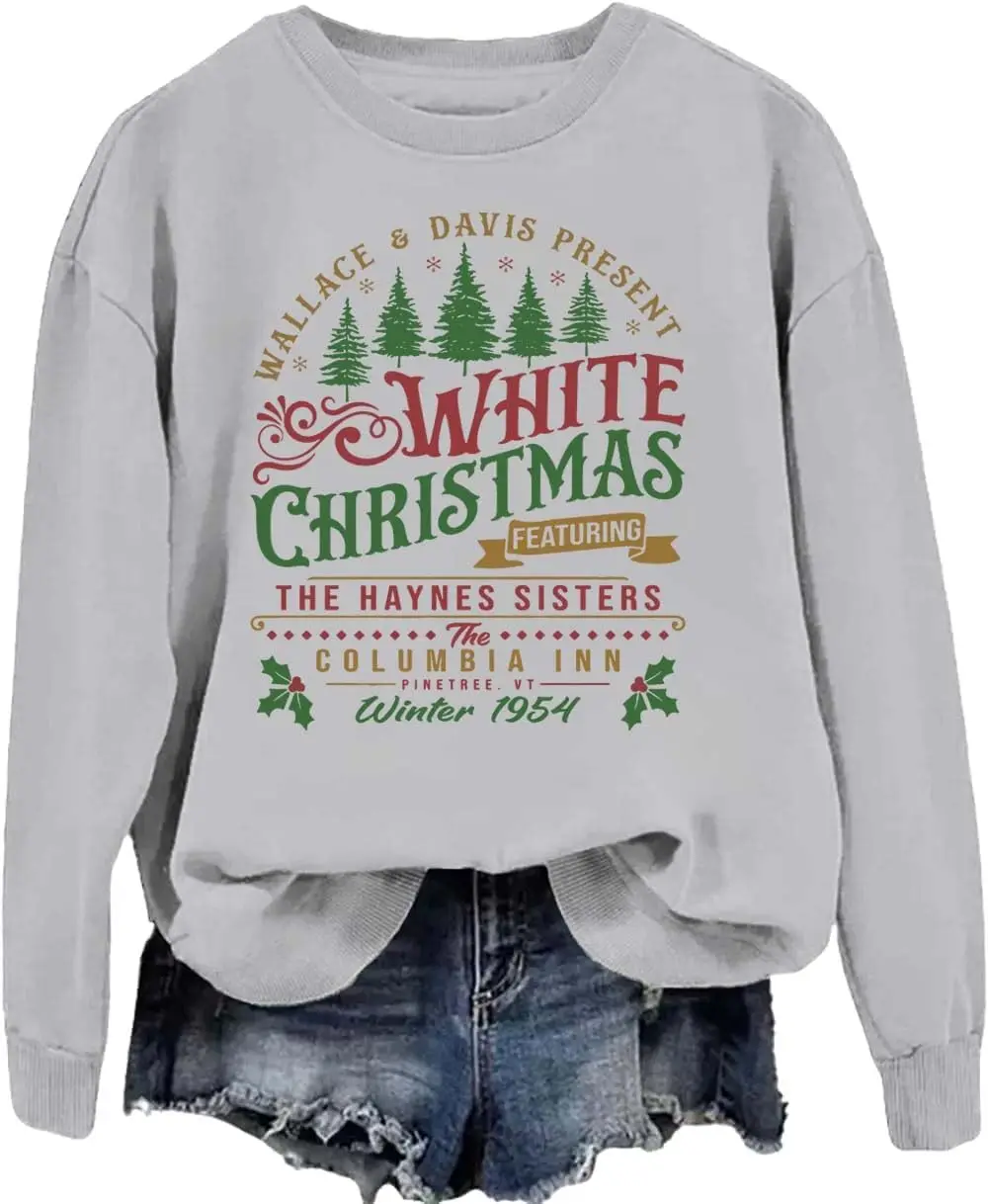 Christmas Sweaters For Women  White Christmas Sweatshirt  White Christmas Sweatshirt For Women