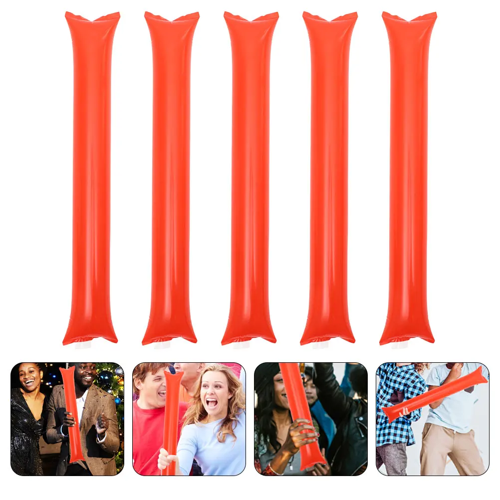 

50pcs Cheer Sticks Inflatable Noise Makers Sports Event Lightweight PE Material Outdoor Party Favors Ring Bell Cheering Stick