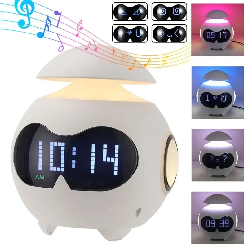 New Smart Wake Up Light Emotion Alarm Clock Wireless HIFI Level Sound Bluetooth Speaker LED Display Digital Clock Nightlight