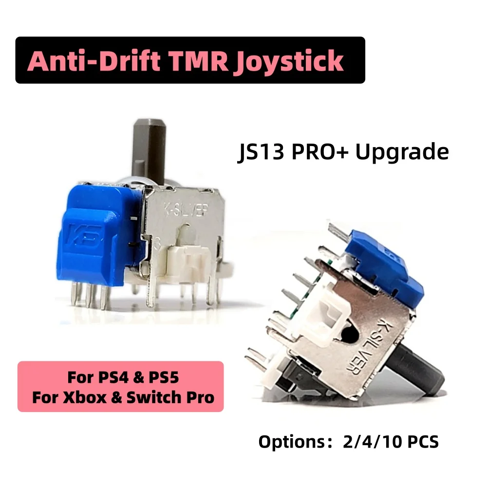 2/4/10pcs K-SILVER JS13 PRO+ TMR Joystick for PS5 PS4 Switch Pro Xbox One Series Anti-Drift Electromagnetic 3D Analog ThumbStick