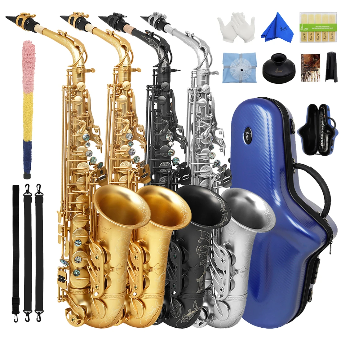 

Eb Alto Saxophone Brass Nickel Plated E Flat Sax Professional Woodwind Instruments With Saxfone Case Reeds Parts & Accessories