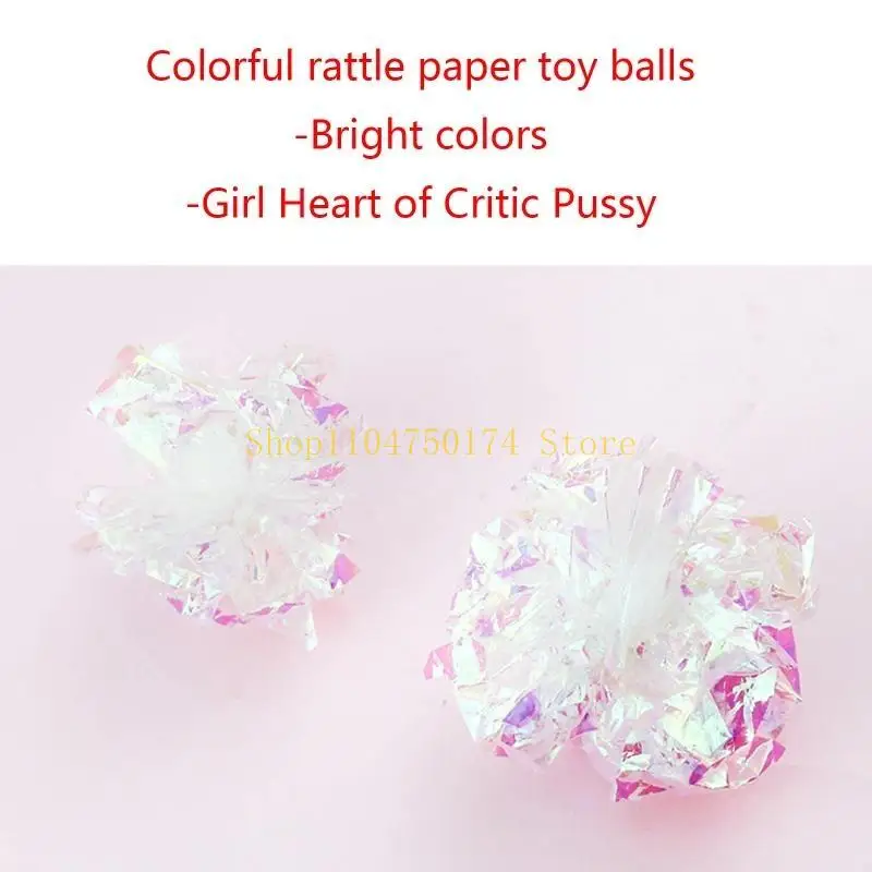 2-Piece Crinkle Balls for Cat Mylar Ball Kitten Toy with Rustling Sound top sale