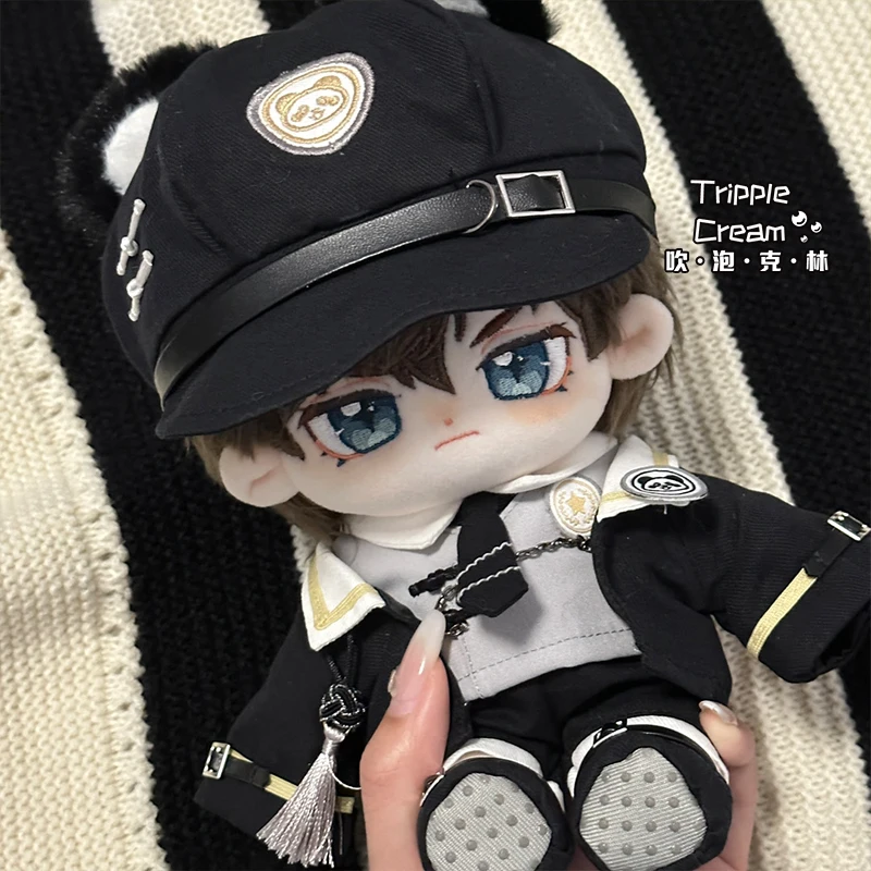 Handmade 7pc 20cm No Attribute Panda College  Coat Uniform Handsome Shirt Vest Tie Shoes Hat Doll Clothes Outfits No Doll