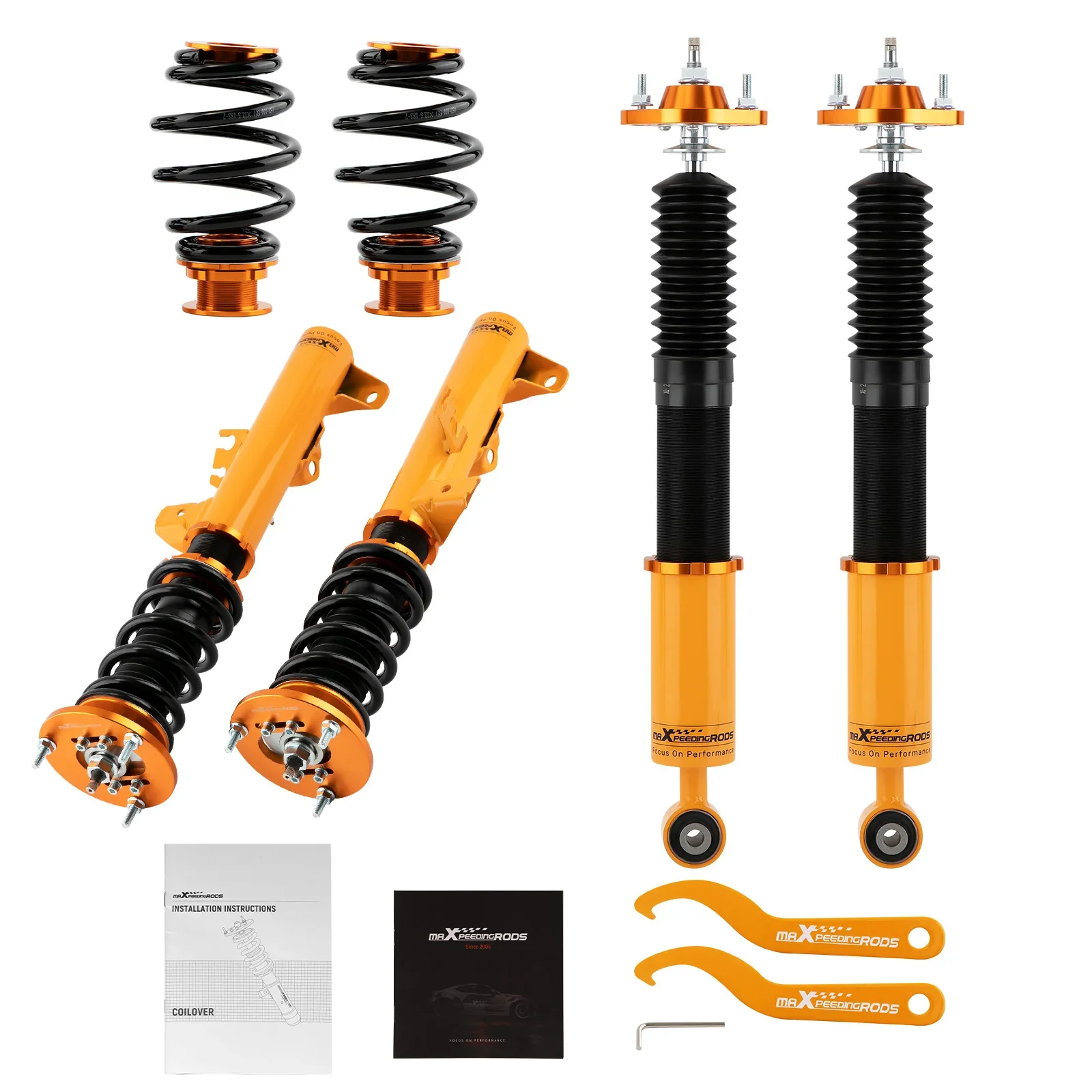 Damper Adjustable Suspensions Lowering Coilovers Kit for BMW E46 3-Series 98-06	 Coilovers Shock Absorbers Springs Suspension