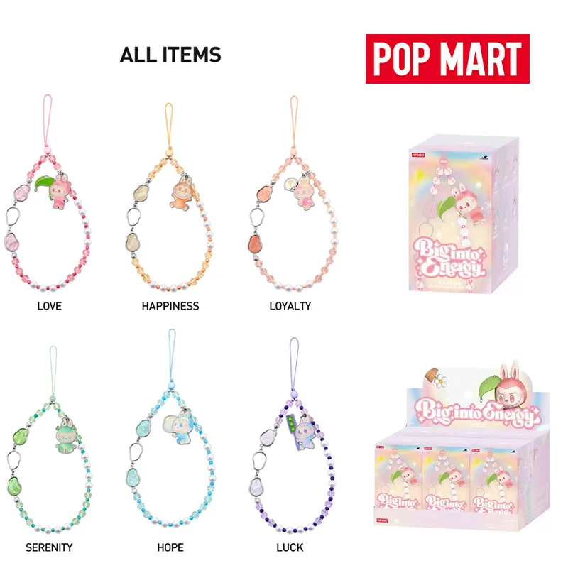 

Официальный товар POP MART THE MONSTERS Big Into Energy Series Цепочка для мобильного телефона и чехол для телефона Серия слепая коробка Модные игрушки