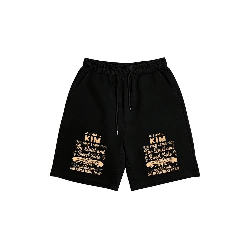 

Mens Letter Print Shorts Drawstring Waist Casual Breathable Active Shorts For Golf Beach Pool Workout