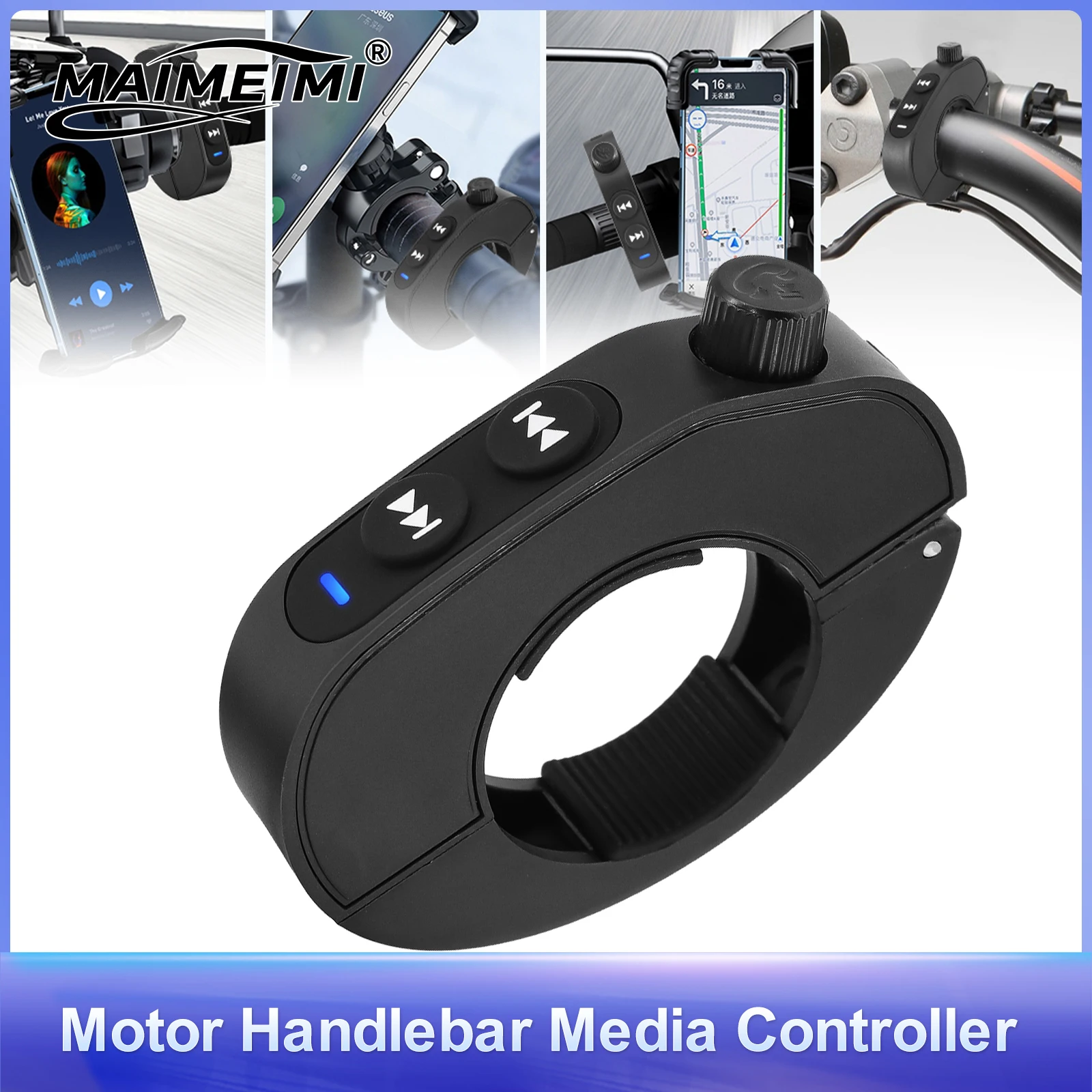 

Руль мотоцикла, медиаконтроллер, пульт дистанционного управления для смартфона, переключатель на рулевых колесах, Bluetooth-совместимый беспроводной медиа-приемник