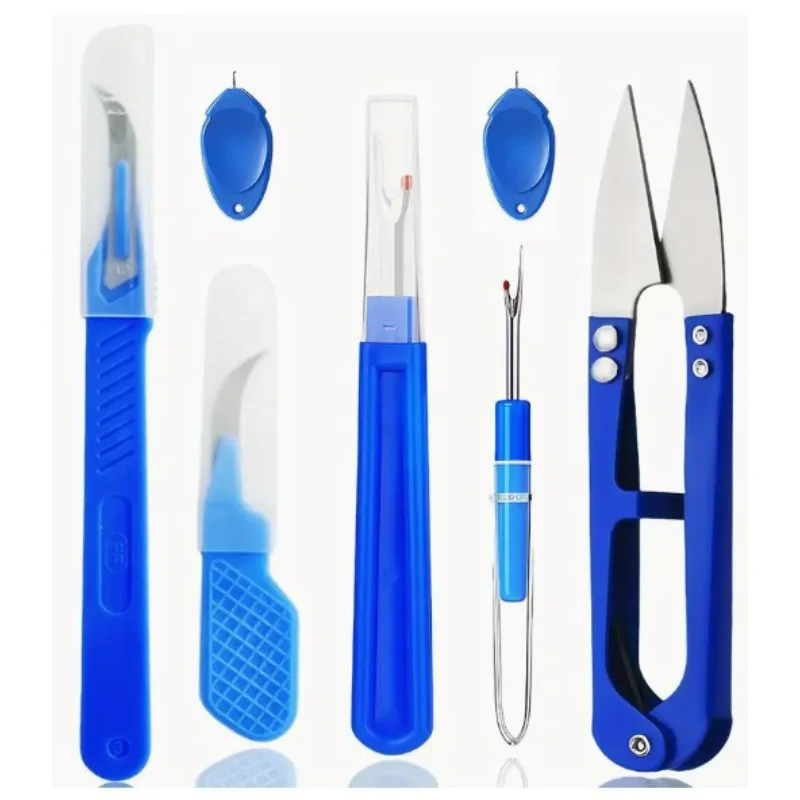 5 Pieces Of Blue Sewing Tear Machine Kit, Including Thread Tear Machine, Suture Tear Machine, And Scissors For Removing Stitches