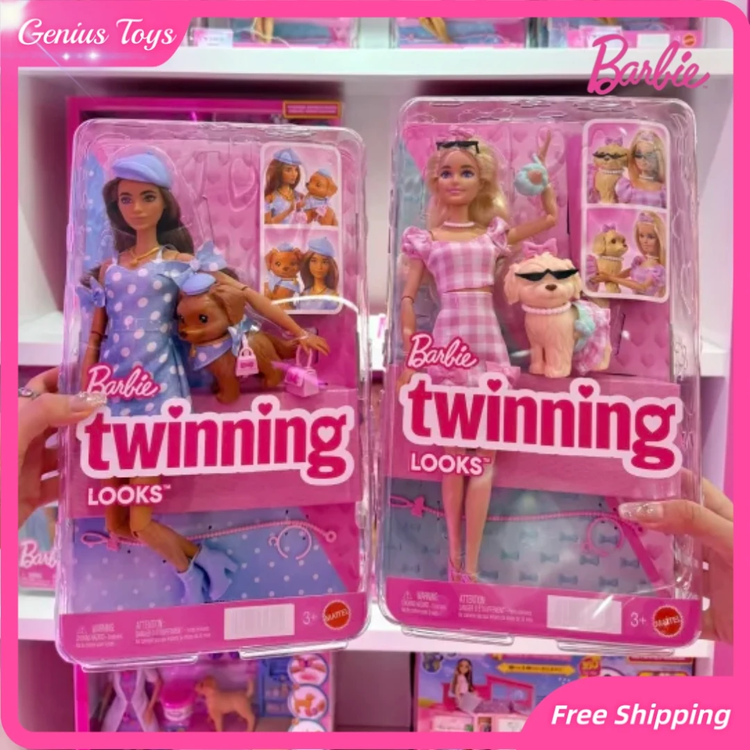Barbie boneca girando poodle vibrante suave cocker spaniel conjunto figura colecionável moda meninas brinquedos na moda presente de natal