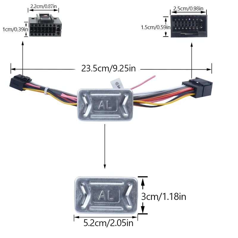 Adaptador de cabo de extensão de rádio android 60cm acessórios 16 pinos universal cabo iso conector de cablagem de carro 24v a 12v linha
