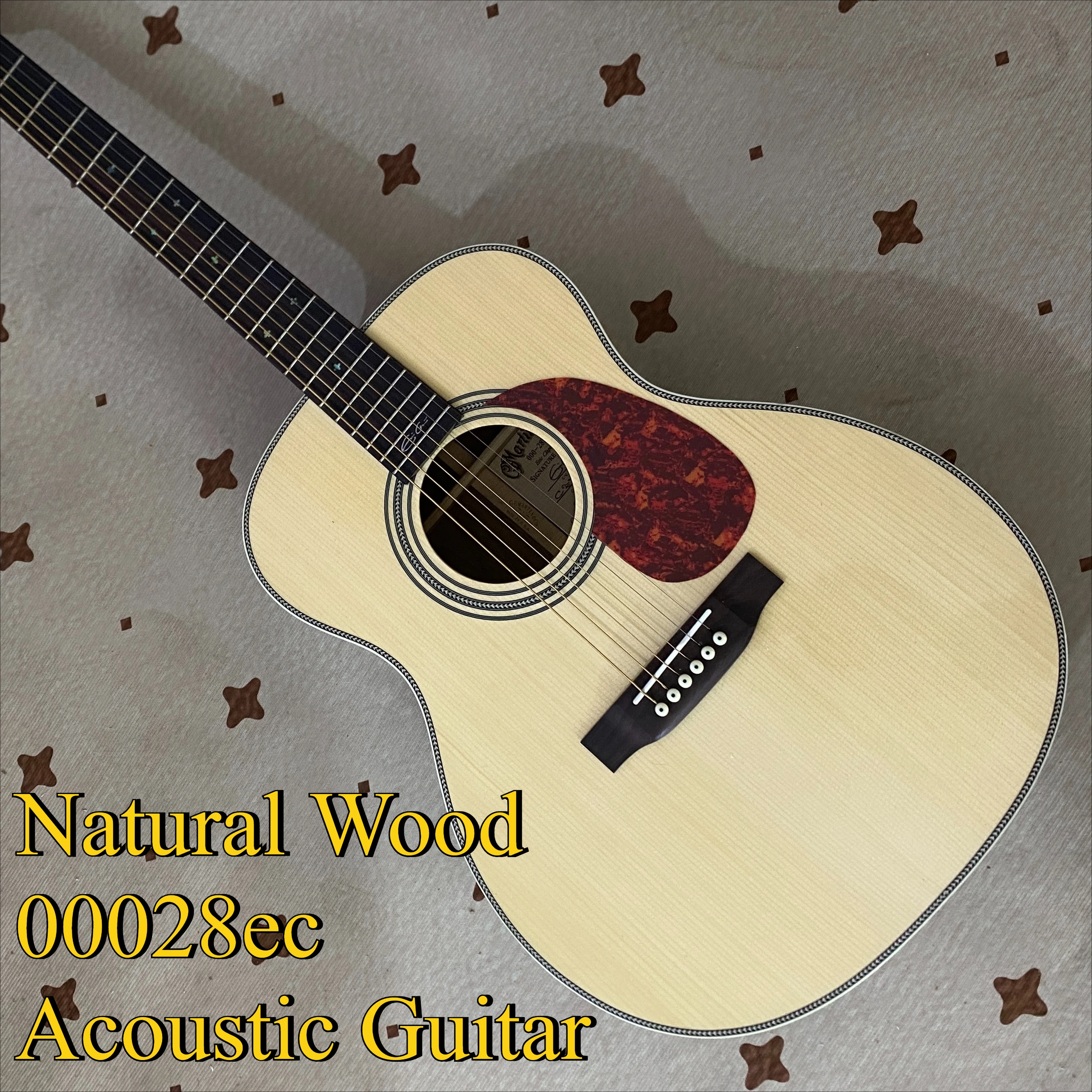 Natural Wood  00028ec Acoustic Guitar 39 Inch EC Tail Signature Fish Bone Edging Folk Singing, American Finger Playing Hot Sale