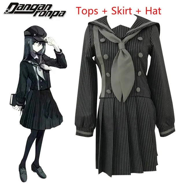 Anime Danganronpa V3 zabijająca harmonię Saihara Shuichi detektyw przebranie na karnawał mundur kobiety