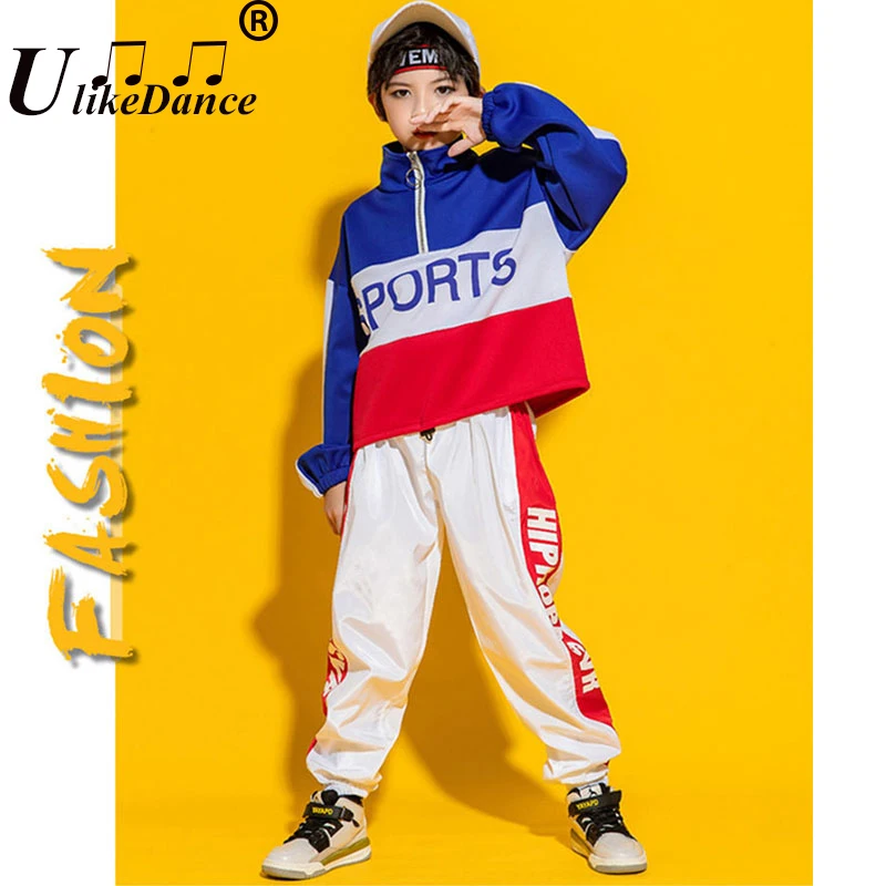 Meisjes Jazz Dans Kostuums Meisje Hiphop Outfits Losse Tshirt Joggingbroek Kleding Boys Streetdance Kids Modern Podiumkleding