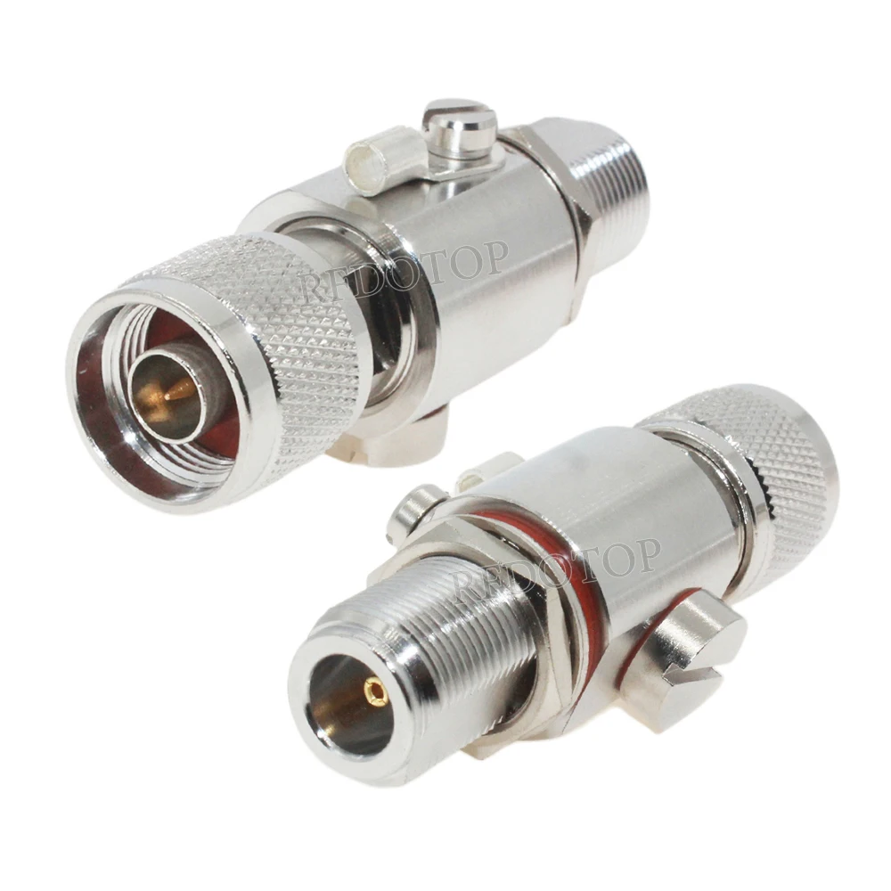 N Male to Female DC-6GHz 50ohm Coaxial Lightning Arrestor Surge Protector Gas Discharge Protection for HAM CB Radio WLAN WiFi