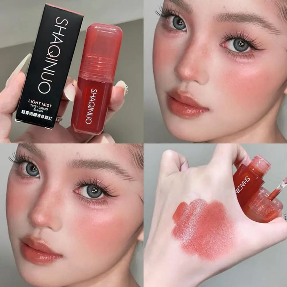 Perzikroze Blush Vloeibaar Hydraterend Glad Langdurig Niet-vervagend Gezichtscontour Verhelderend Essentiële natuurlijke make-up