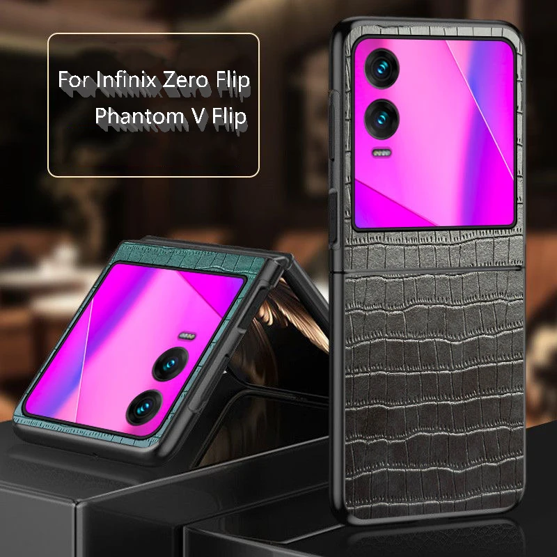 Casing Case For Infinix Zero Flip Phantom V Flip Alligator Pattern PU Leather Hard Shockproof Mobile Phone Case Cover