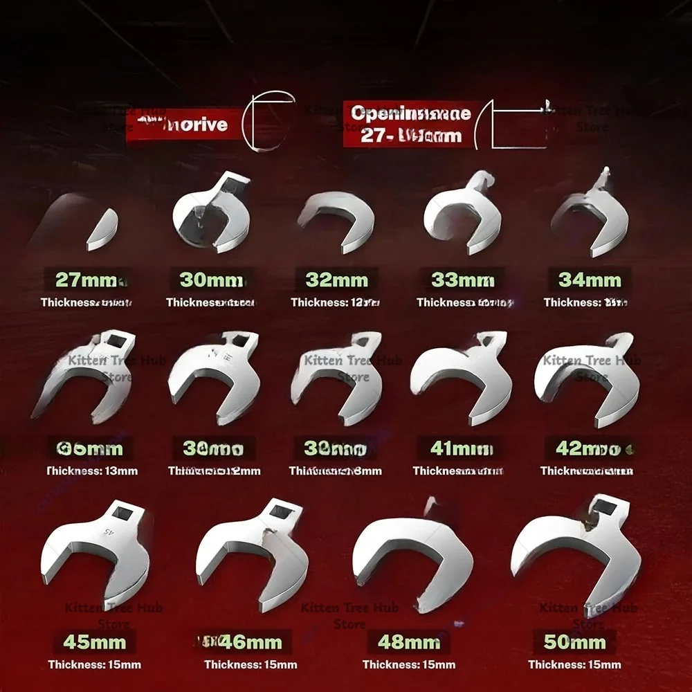 14-Piece Jumbo Crows Foot Wrench Set 1/2