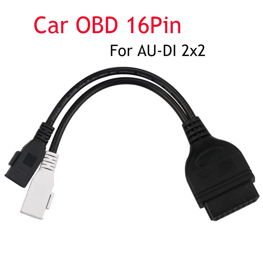 Car OBD 16Pin For AUDI 2x2 2+2 to Cable 2*2P Converter Cable OBD2 Adapter Connector Car Diagnostic Tool for dewalt batteries adapter for dewalt to porter cable decker stanley tool converter no tools batteries