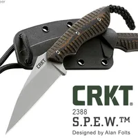 CR 2388 Folts Tactical Pocket EDC Wharncliffe Fixed Knife 8Cr13Mov Blade, G10 Handle Outdoor Camping Hunting Knives