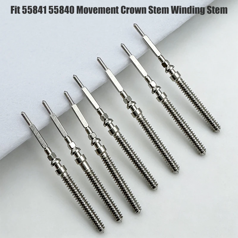 55840 55841 Watch Winding Stem Steel Crown Stem Fit 55840 55841 Movement Watch Steel Stem Crown Kit Watch Parts