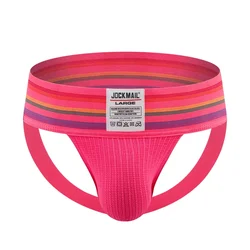 JOCKMAIL-suspensorio atlético para hombre, ropa interior con cintura ancha de 3 pulgadas, correa de entrenamiento para gimnasio, bolsa de malla elástica