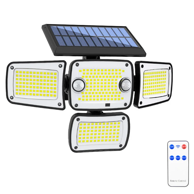 

Солнечные прожекторы с 342 светодиодами, 350 лм, уличные, с датчиком движения, IP65, водонепроницаемые, для улиц, патио и дорожек