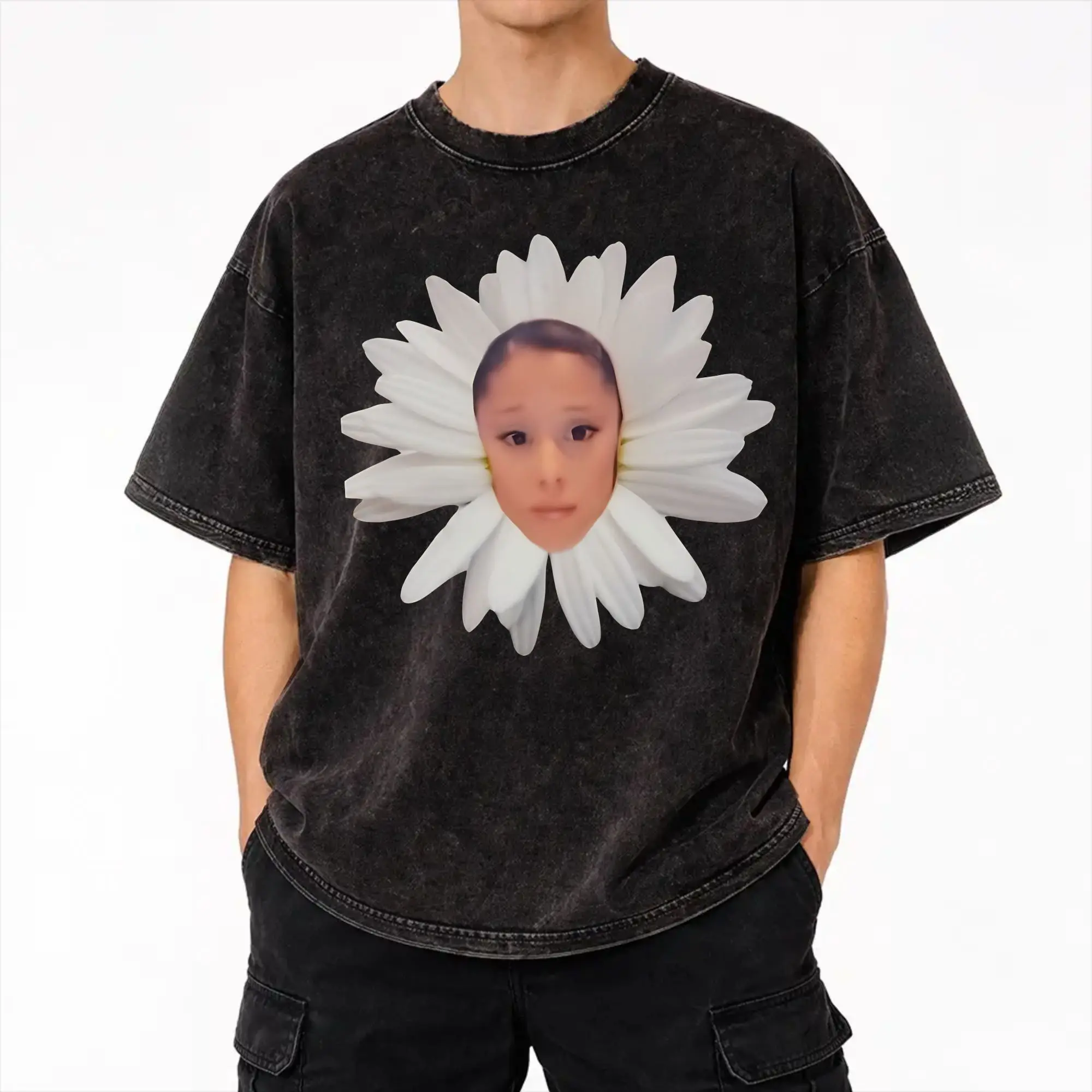 Harajuku Washed Shirts Arianas Grandes The Eternal Sunshine Tour 2026 Accessories Casual T Shirt Oversize Streetwear 100% Cotton