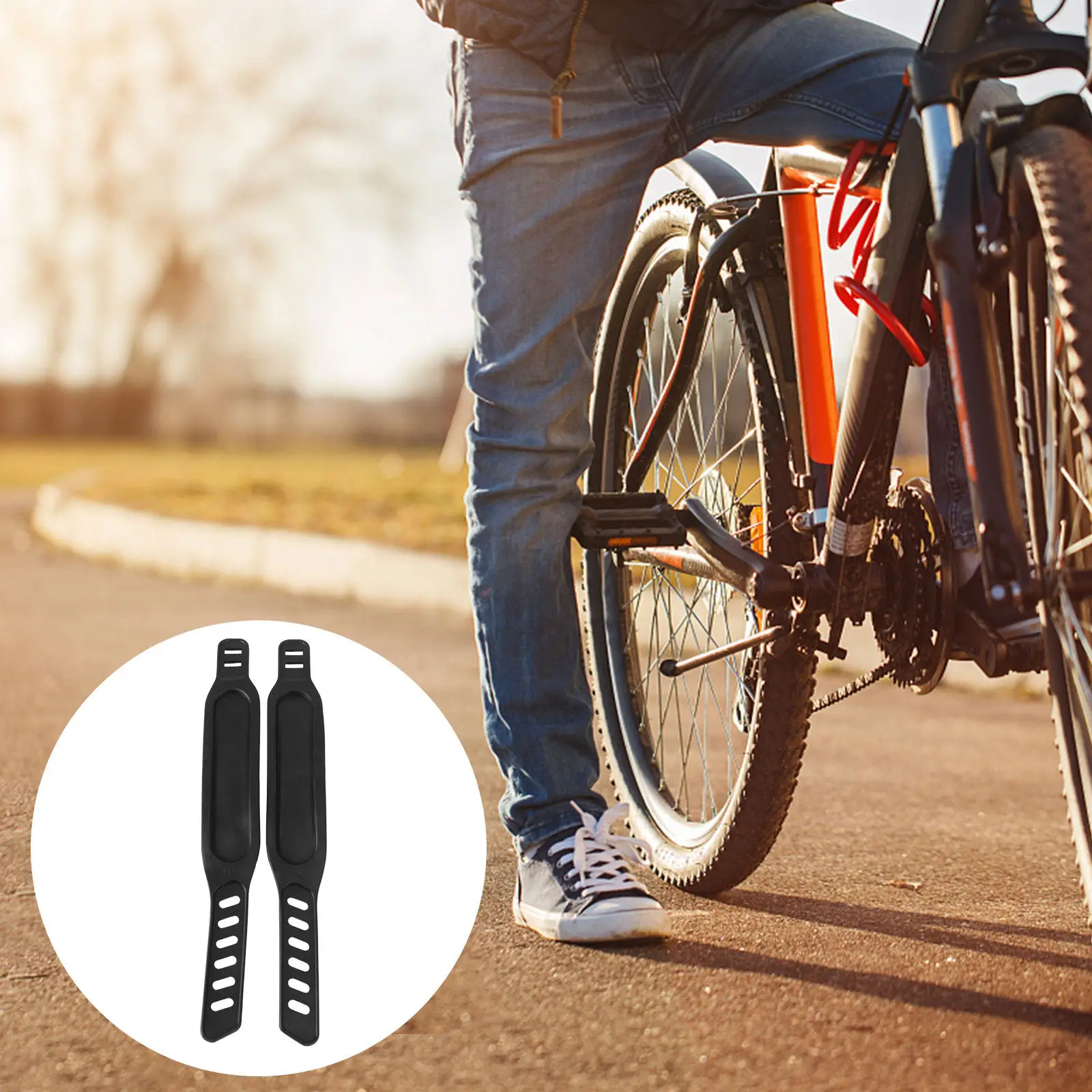 4Pcs Adjustable Bike Pedal Straps Plastic Foot Binding Band for Exercise Gym Bike Stationary Training Pedals Replacement