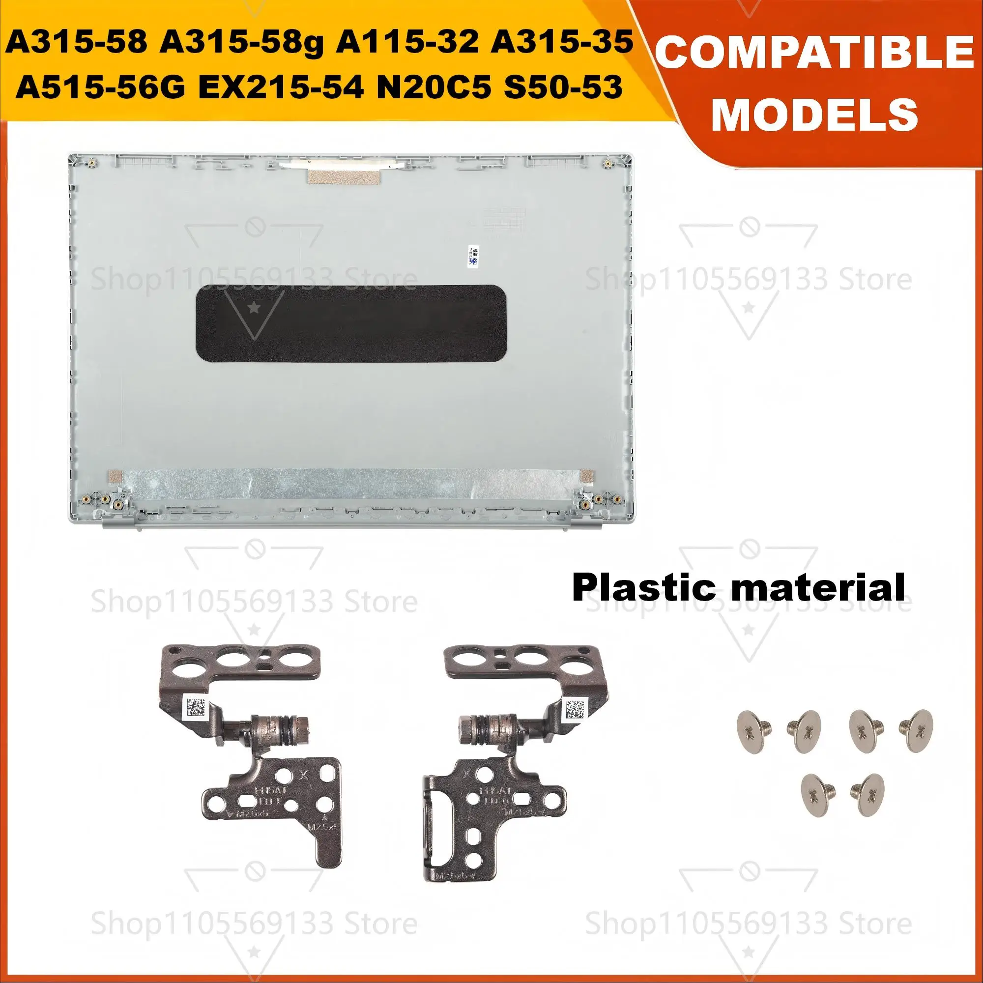 Cover/hinges/bezel For Aspire A115-32 A315-58 A315-58G A315-35 A515-56G EX215-54 N20C5 S50-53 Silver Plastic Back Cover Top lid