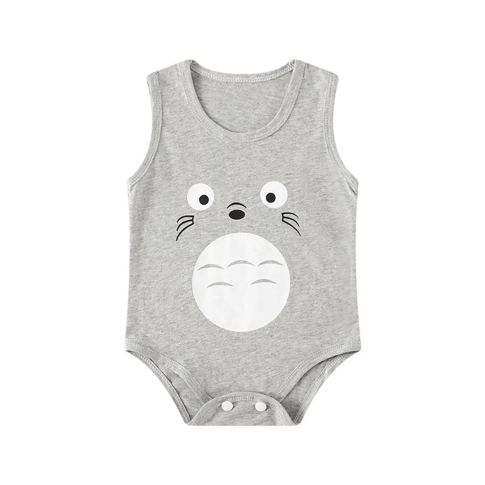 Macacão sem mangas de bebê recém-nascido, macacão infantil, macacão de desenho animado, roupas casuais, menino, menina, verão, 1 pc, 0-2 anos