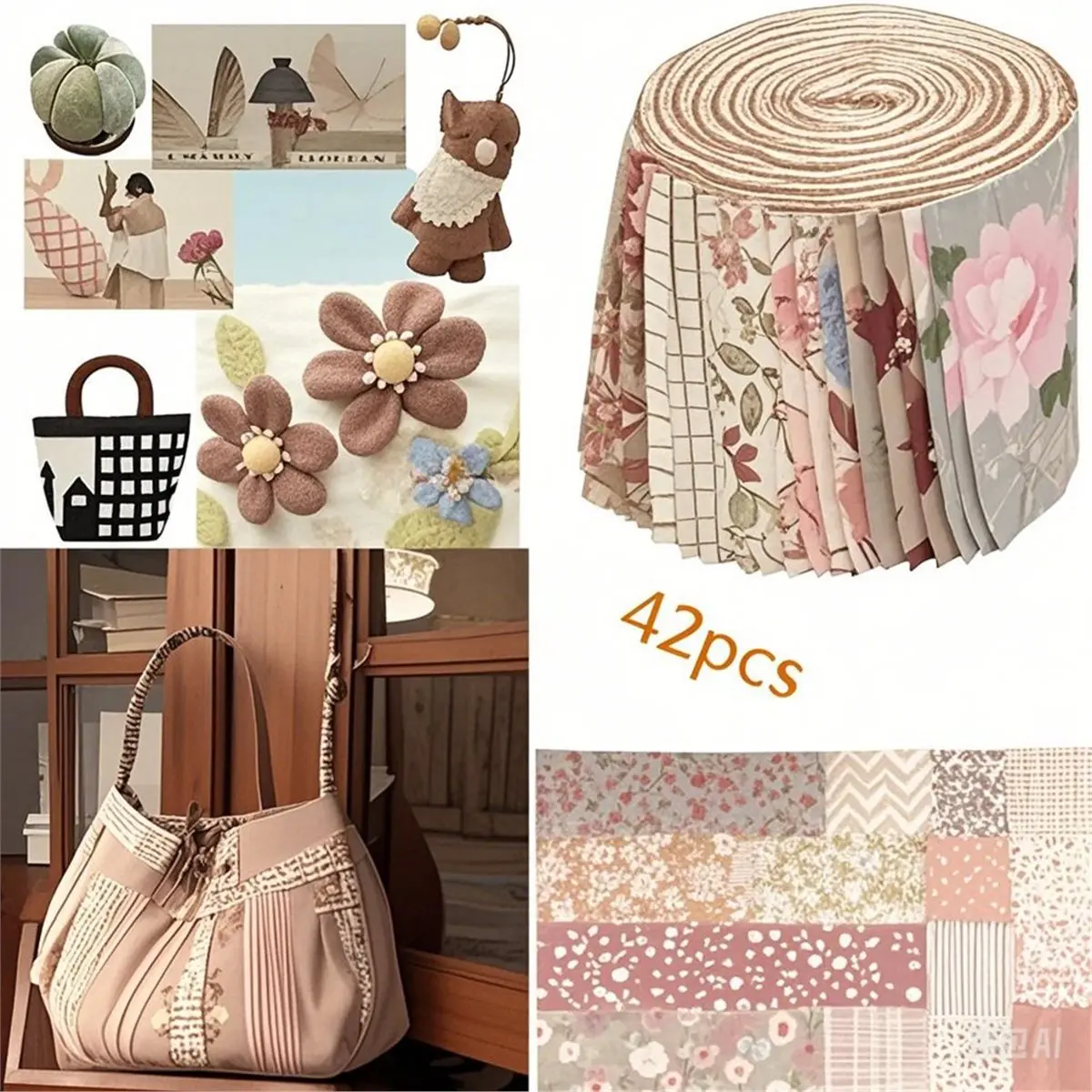 【AT48】 NEW 42 Pcs Fabric Strips for Quilting-2.6 Inch Precut Cotton Floral Strips Bundles, Perfect Quilting Fabric