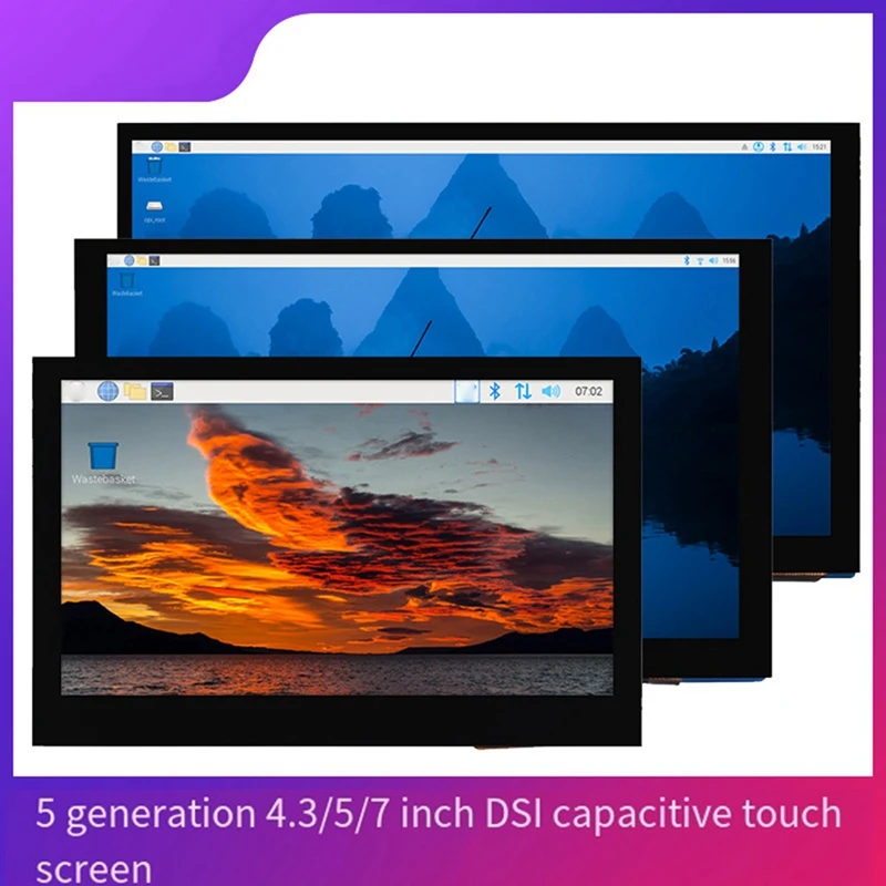 Touch screen capacitivo da 4,3 pollici per Raspberry Pi 5/4B/3B + Display IPS Cavo CSI senza unità 800X480 con monitor standard