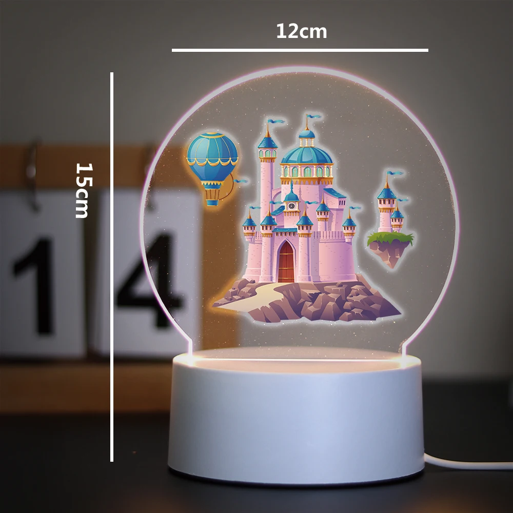 Princess Castle Led Night Light Children Bedroom Decor 3D Lamp For Bedroom Decor Light Christmas Gifts Led Night Light