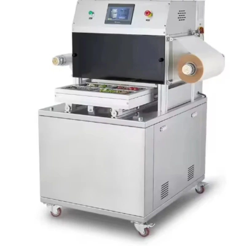 Modified Atmosphere Vacuum Tray Sealer Map Packaging Machine for Food Ready Meal Meat Fish Salad With Film