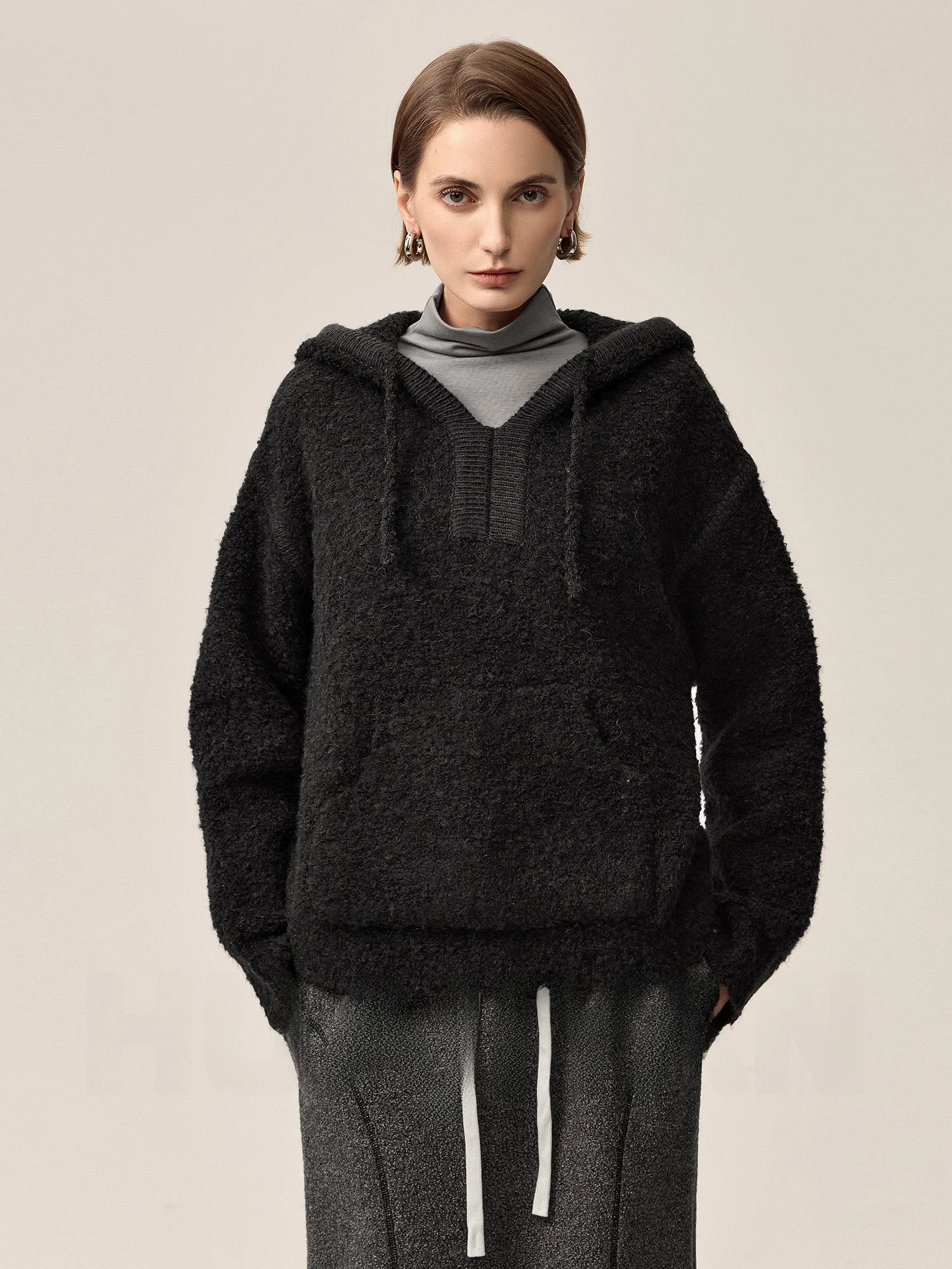 

Вязаная шапка из смесовой шерсти Noah Camel, свитшот, вязаная одежда из круговой пряжи Lazy Feeling, женская повседневная одежда, стандартная длина, весенняя коллекция