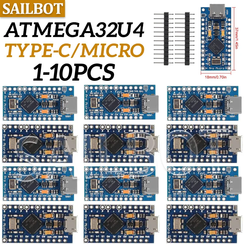 10-1 قطعة برو مايكرو ATmega32U4 5 فولت 16 ميجا هرتز رقاقة أصلية استبدال ATmega328 لاردوينو برو ميني ل ليوناردو UNO R3