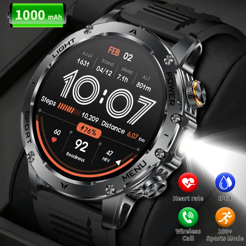 

LIGE Durable Adult Smart Watch IP68 Waterproof BT Call Sports Smartwatches For Men Outdoor Sports NEW 2026 1000mAh Large Batter