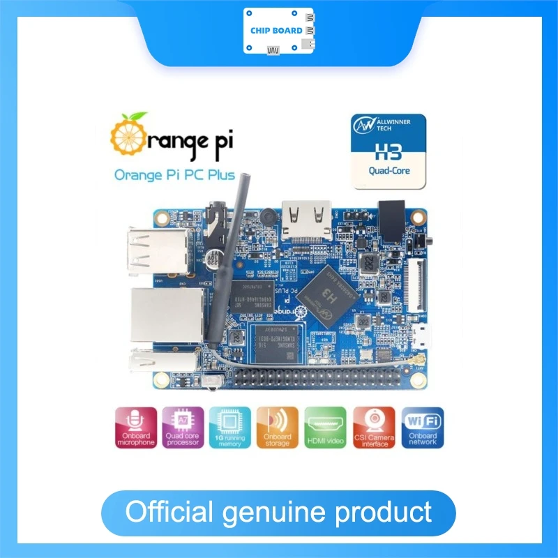 Orange Pi PC Plus SBC, Allwinner H3 Board, Supports Lubuntu Linux & Android, Raspberry Pi Alternative for Mini Projects